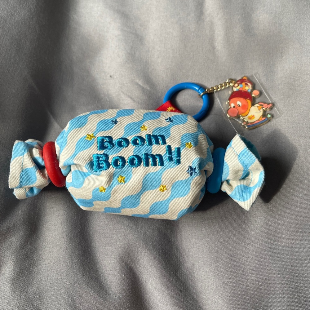 Boom Boom Blue and White Candy-Shaped Kids Keychain